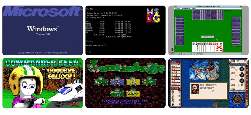 SZBOX MINI PC Pocket 8086 CPU DOS Computer Windows3.0 Retro Gaming PC