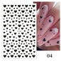 Black and White Love Flowers Line Art 3D Stickers Nail Decals Nail Art Accessories Butterfly Rose Nail Stickers Nail Sliders