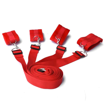 Bed Bondage Restraint Set Adjustable Wrist Ankle Cuffs Comfortable Couples Handcuffs Adult Sex SM Game Lover Intimate Play Kit