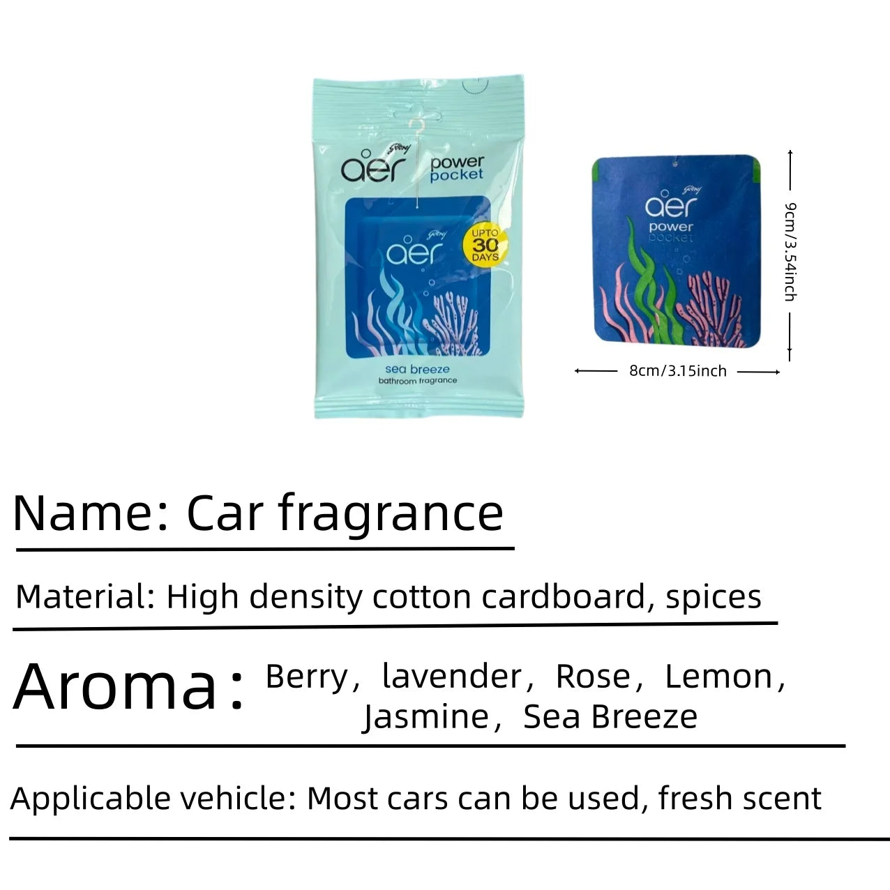 6 Assorted Scents Hanging Air Freshener, 30 Days Long-Lasting Fragrance, Car & Home Deodorizer, Great for Gifting