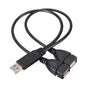High Quality USB 2.0 Cable USB Double Splitter Adapter Cable One To Two Female To USB 2 Male Power Extension Cable