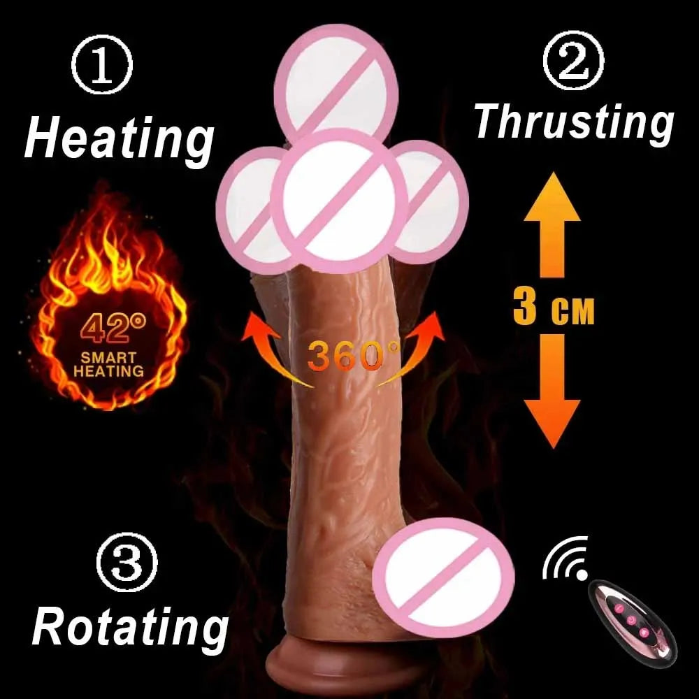 Realistic Large Dildo Vibrator Penis Telescopic Swing Heating Silicone Dildos for Women Remote Control Vibrators Sex Toys