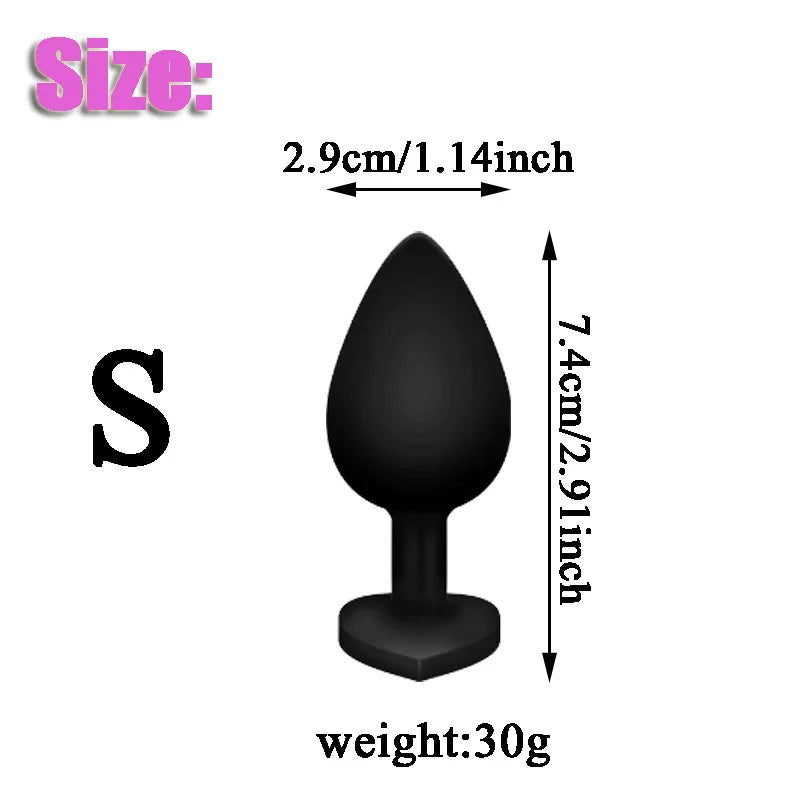 3Pcs Set Butt Anal Plug With Crystal Sex Toys for Women Men Soft Silicone Erotic Massager Stimulator Dildo Adult Product Plug