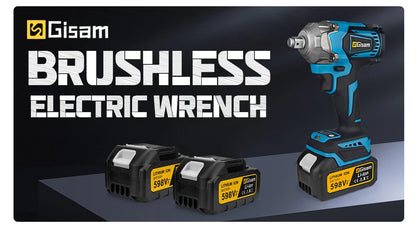 Gisam 1200N.M Torque Brushless Electric Impact Wrench 1/2 inch Cordless Wrench Screwdriver Power Tool for Makita 18V Battery Pin