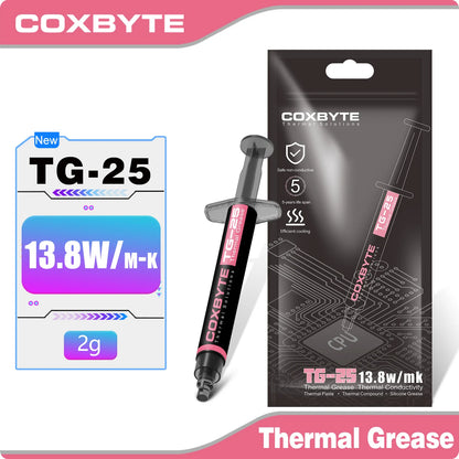 Coxbyte TG-25 Thermal Paste Processor 2g 13.8W/M-k For CPU GPU PS4 MCU HeatSink Cooling Cooler Thermal Compound Silicone Grease