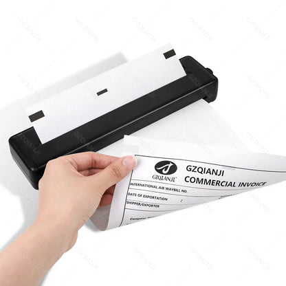 A4 Wireless Bluetooth PDF Printer Mini Portable Thermal Mobile Maker For Home Office PDF Photo Print with 50pcs Thermal Paper