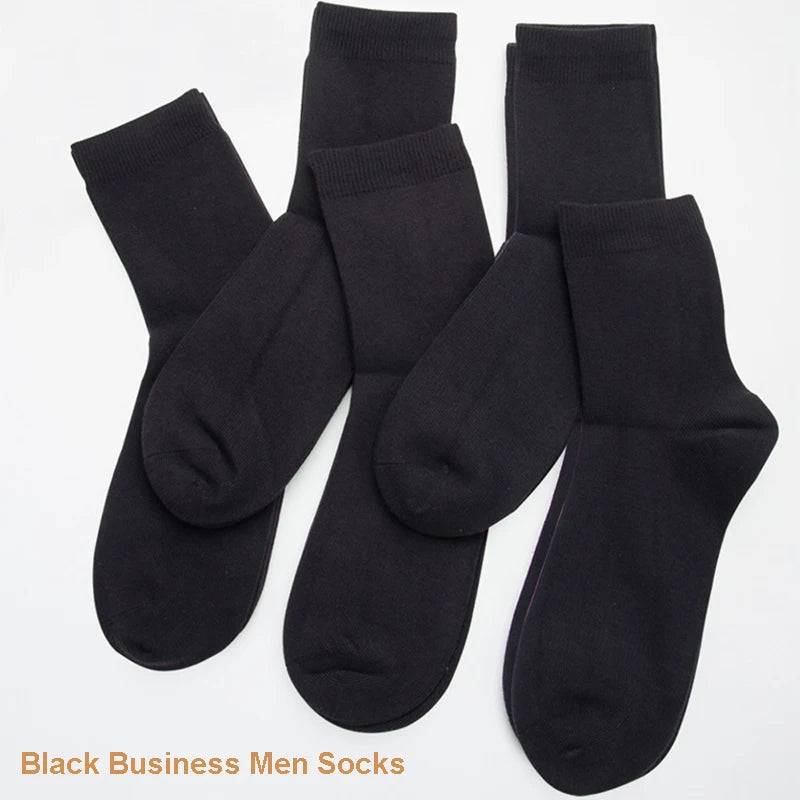10 Pairs/Lot New Men's Cotton Socks New Styles Black Business Men Socks Soft Breathable Autumn Spring for Male White