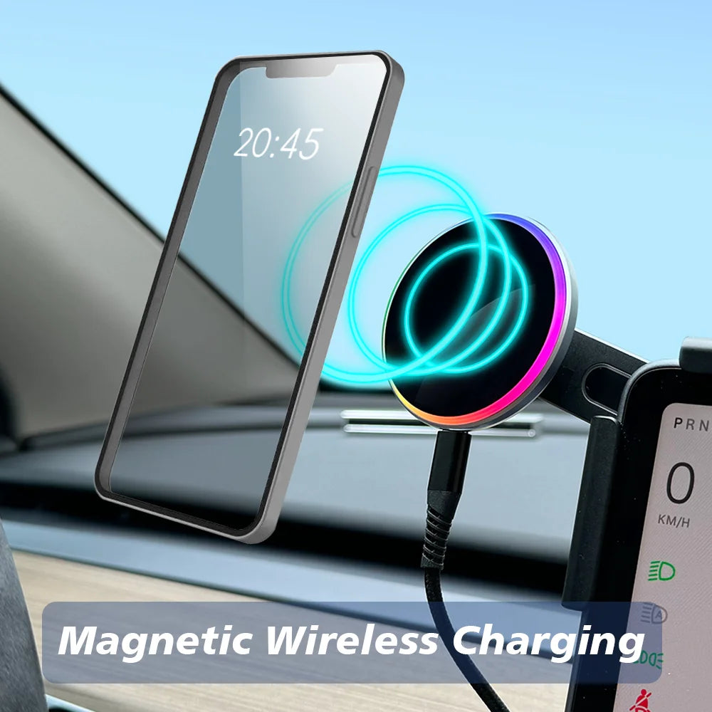 Car Phone Mount Holder 15W and 25W Qi2.2 Magnetic Wireless Charger Compatible with MagSafe for Tesla Model Y 3 JUNIPER 2026