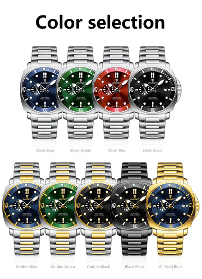 POEDAGAR Luxury Trendy Men Watch Waterproof Luminous Date Stainless Steel Male Watch Quartz Business Sports Men's Watches Reloj