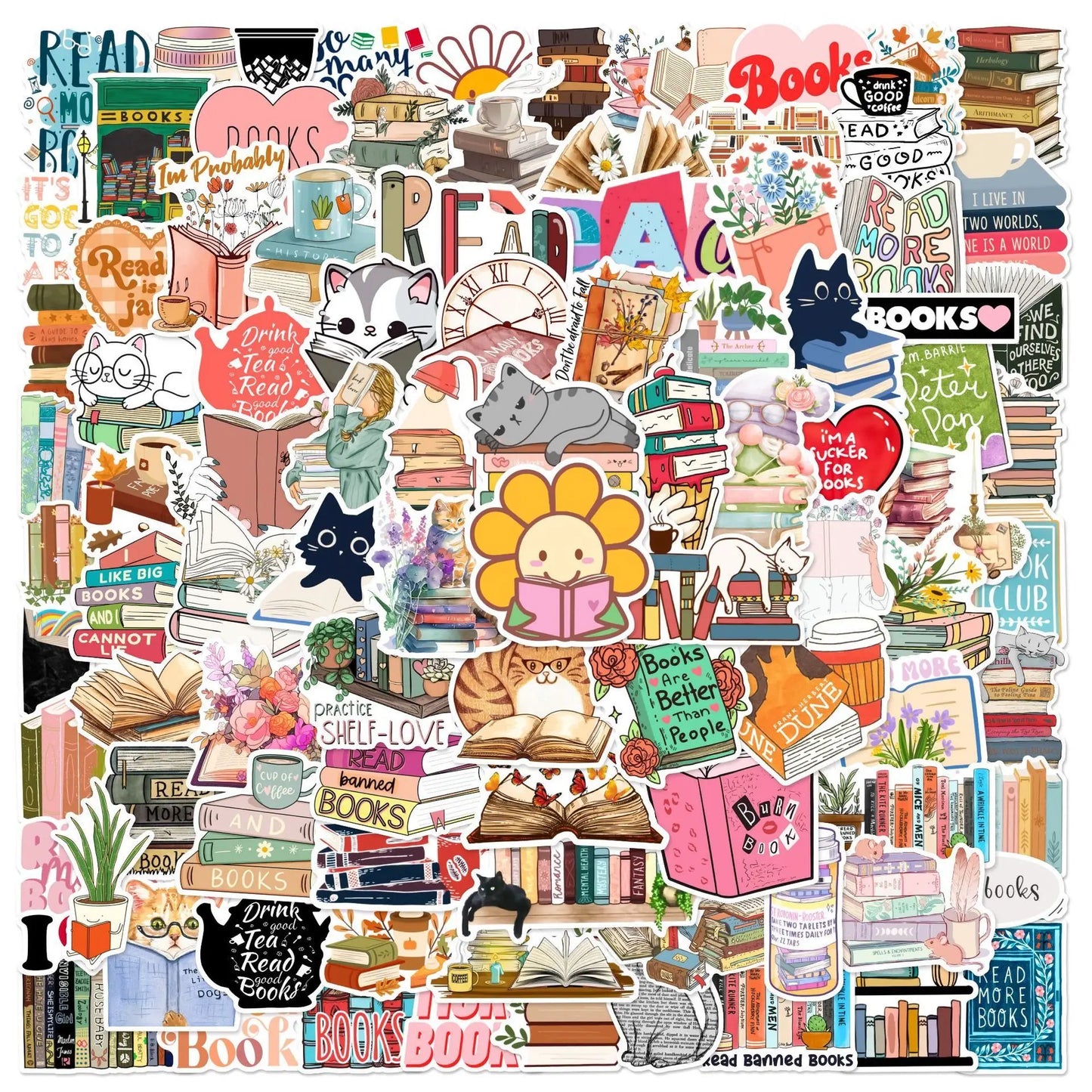 10/50/100pcs Mix Kawaii Smut Bookish Dark Romance Reading Book Stickers Aesthetic DIY Scrapbooking Notebook Laptop Phone Sticker