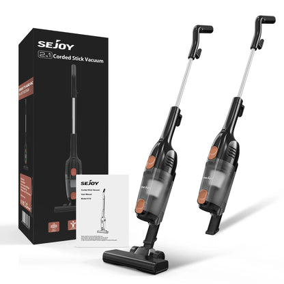 Sejoy 110/220v Corded Vacuum Cleaners 15Kpa Powerful Suction 600W Motor Stick Handheld Vacuum Cleaner for Home Pet Hair Carpet