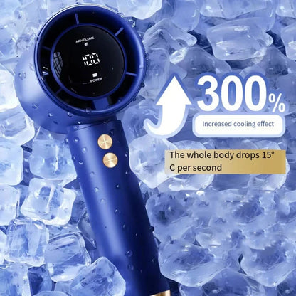 Lenovo Portable Handheld Turbo Fan 100-Speed Adjustable High Speed Cooling Fan USB Rechargeable Quiet Personal Fan for Travel