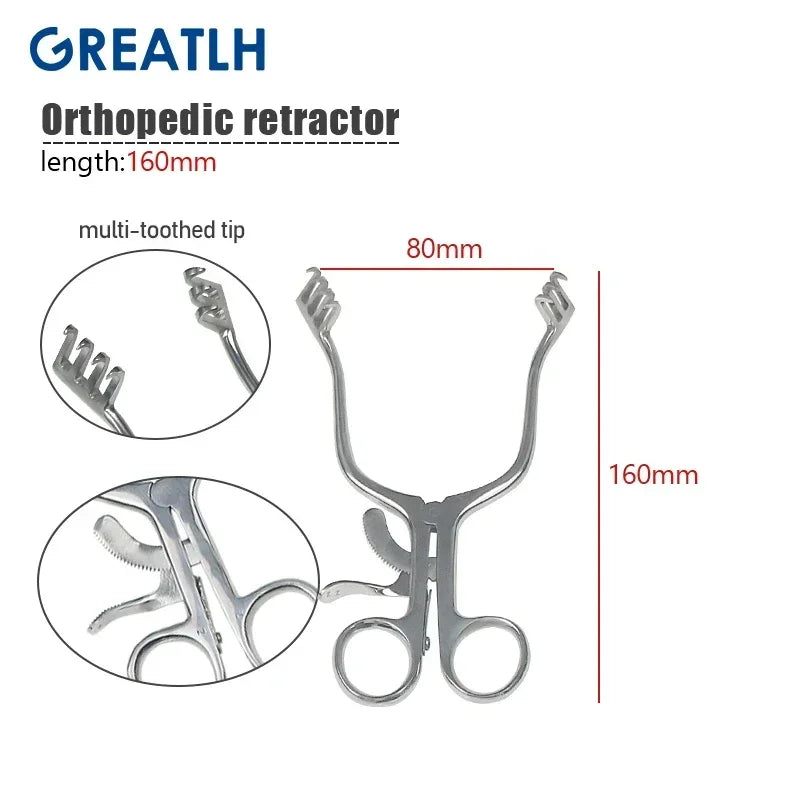 GREATLH Veterinary Instruments  Orthopedics Weitlaner Retractor Stainless Steel Self-Retaining Retractor pet