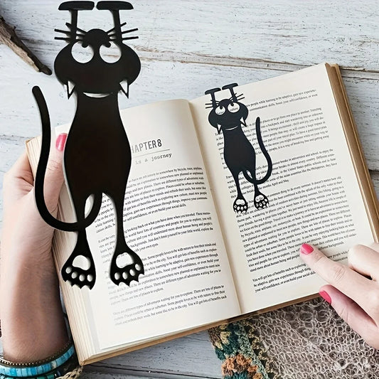 Creative hollowed-out black cat bookmarks, suitable for office, home and school supplies - the perfect gift for book lovers