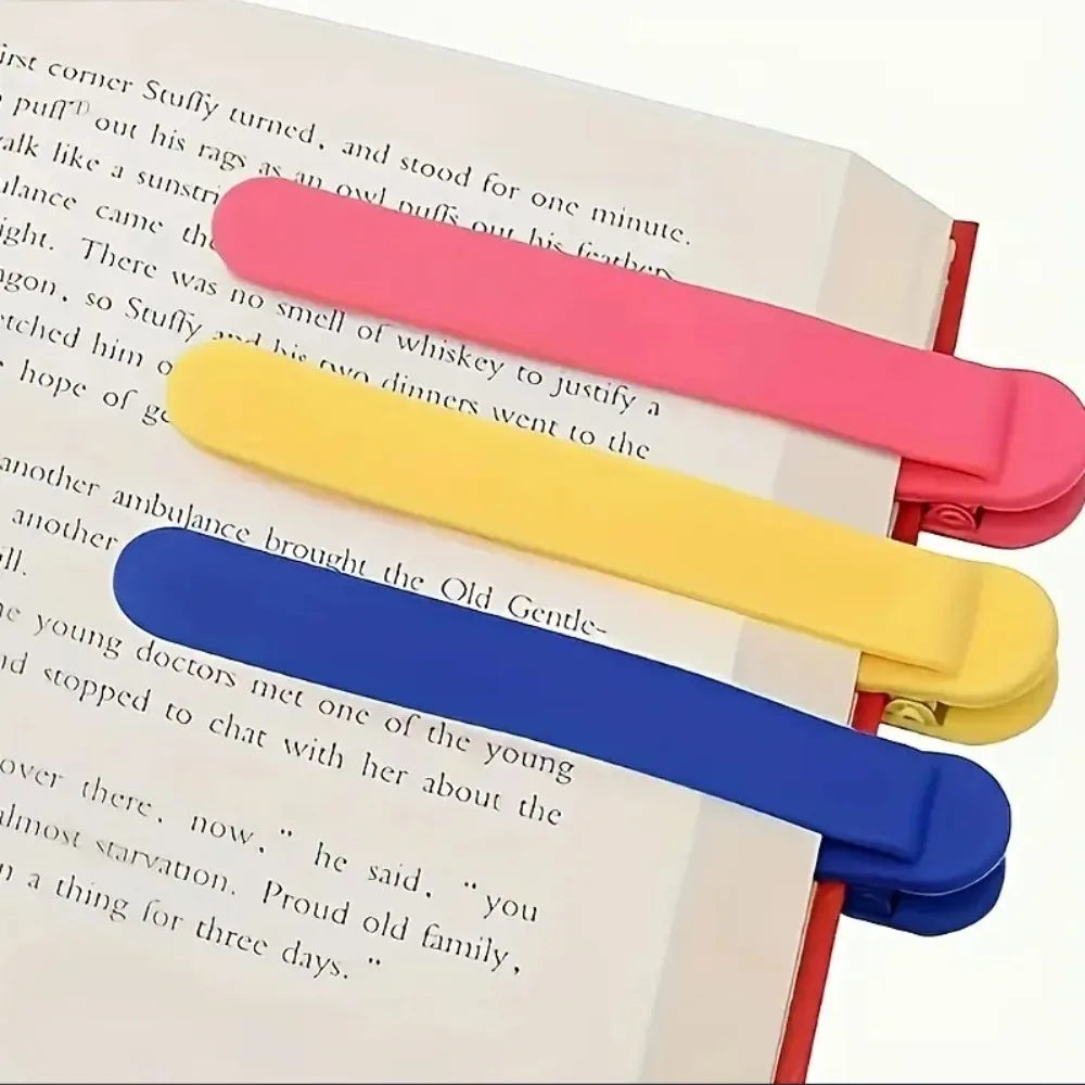 3pcs silicone bookmarks, automatic page turning  memory bookmark record, book cover and multi-function reading clip