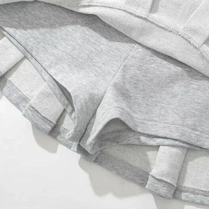 2025 Sexy High Waist Pleated Mini Skirts Women Streetwear A Line Super Short Skirts Woman Korean Fashion Gray Skirt with Shorts