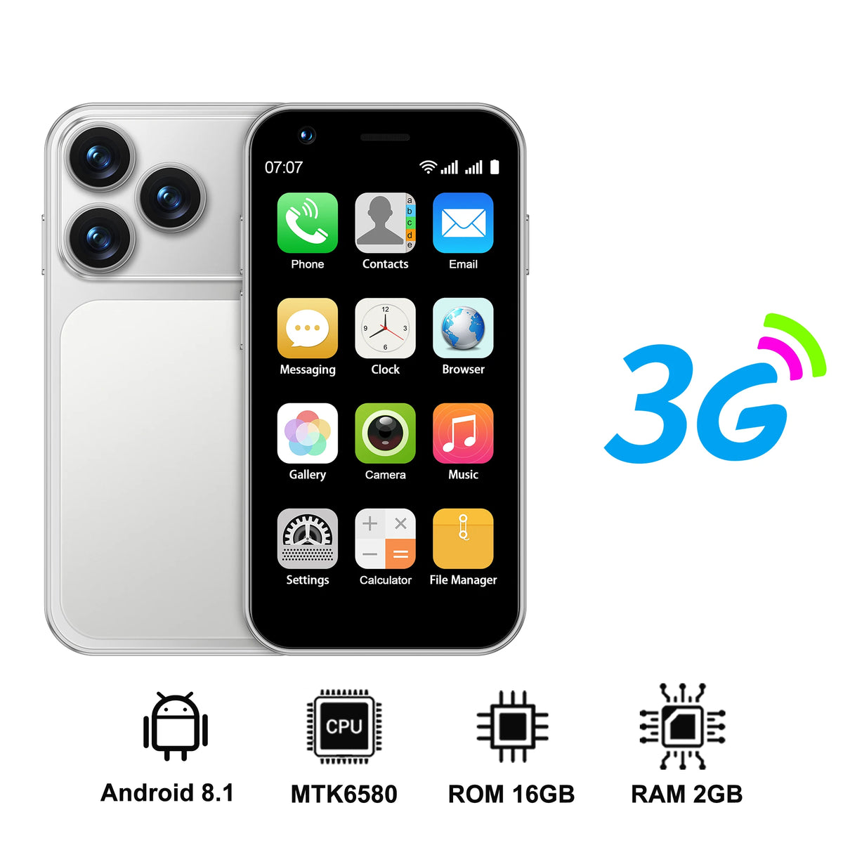 SERVO 18SE MINI Android Mini Smartphone 3G WCDMA 2GB RAM 16GB ROM Wi-Fi Hotspot GPS 3.0" Touch Small Smart Phones 2 SIM Standby