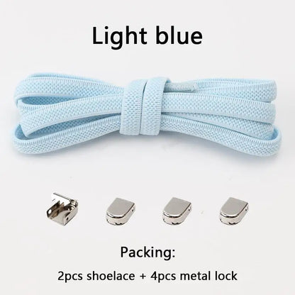 No tie Shoe laces Elastic laces Sneakers Flat Shoelaces without ties Quick Shoelace for Shoes Kids Adult One Size fits All Shoes