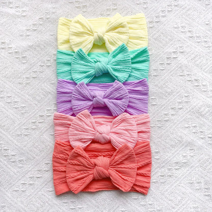 5 Cute Bow Baby Headbands Soft Elastic Hairbands for Girls Newborn Infant Head Scarves Baby Hair Accessories