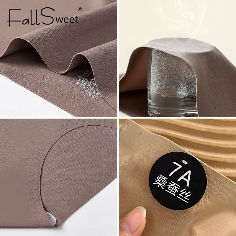 5PCS Seamless Mulberry Silk Panties Woman Underwear Ultra-Thin High Elastic Invisible Briefs Soft & Breathable Female Lingerie