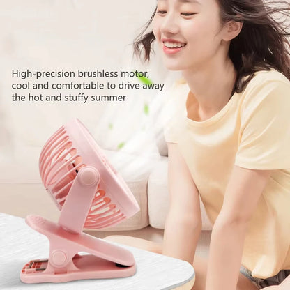 Stroller Fan for Baby Stroller Cart Hanging Fan Clip Mini Fan USB Quiet Electric Clip Fan Home 3 Speed Desktop Small Cooling Fan