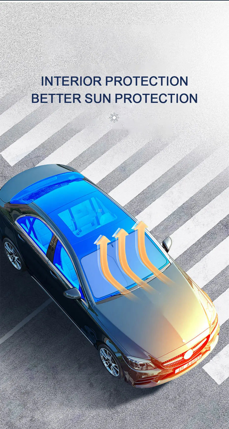 SEAMETAL Car Front Sunshades Foldable Windshield Sun Blocker Universal Fit for Car,Truck,SUV