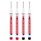 4Pcs/Set 20mm Deep Hole Long Nib Head Markers For Metal Perforating Pen Waterproof Bathroom Woodworking Decoration Multi-Purpose