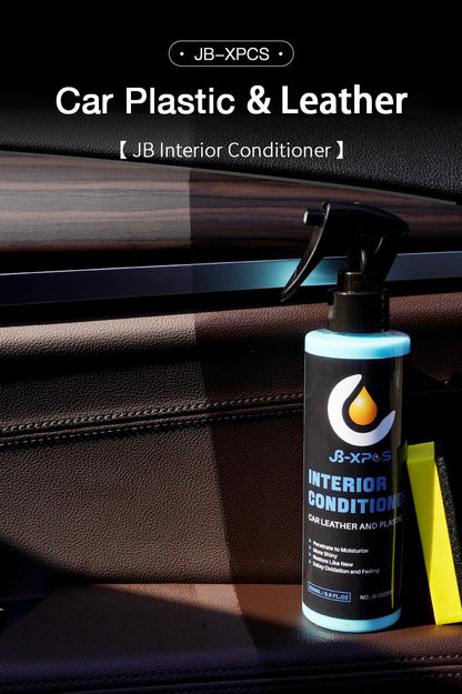 Plastic Leather Restorer Interior Trim Conditioner Polish Shine Cleaner Restore New Black Color Fading Repair Car Care Detail
