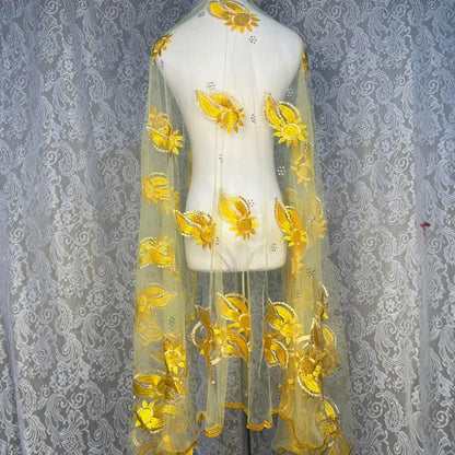 On Sale 2025 New African Net Hijab Scarf for Muslim Women African Dubai Islam Headscarf Embroidery Shawls Voile