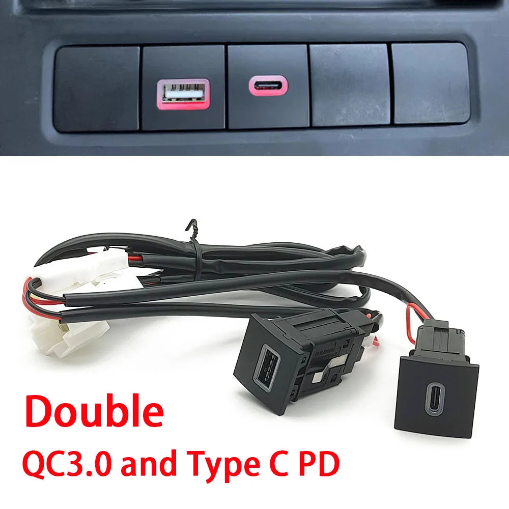 For VW Golf 6 MK6 Jetta 5 MK5 Scirocco 2006 - 2012 Car USB Charger PD Quick Charge QC3.0 Auto Phone Charging Adapter Button