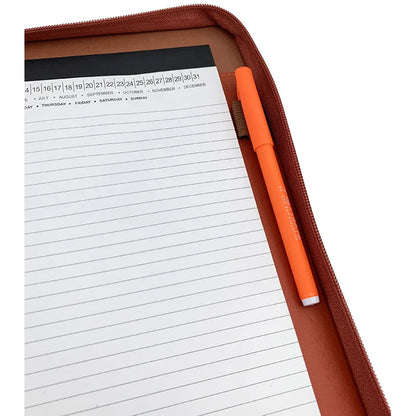 Leather Folder Zippered Closure Portfolio for Business IPad/Table and Card Interview Resume Binder