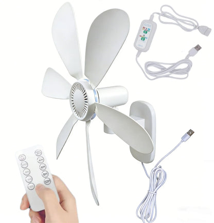 16.5-Inch Wall Mount Fan with Remote and Timer Small 5V USB Fan with Powerful 4 Speeds Quiet Corner Fans for Bedroom Kitchens