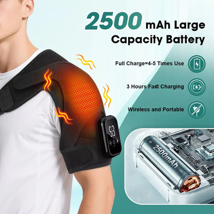 Electric Shoulder Heating Pad 3-Speed Vibration Muscle Relax Belt Thermal Massager Shoulder Neck Health Care Support Brace