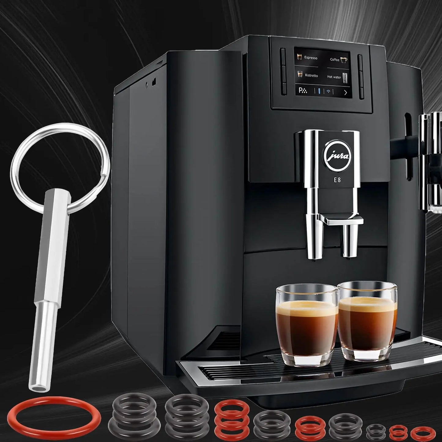 O-Ring W/Oval Head Key Tool For J-ura Capresso/Impressa Machines Brew Group & Drainage Valve O-Ring Fits Most Jura C, E, ENA