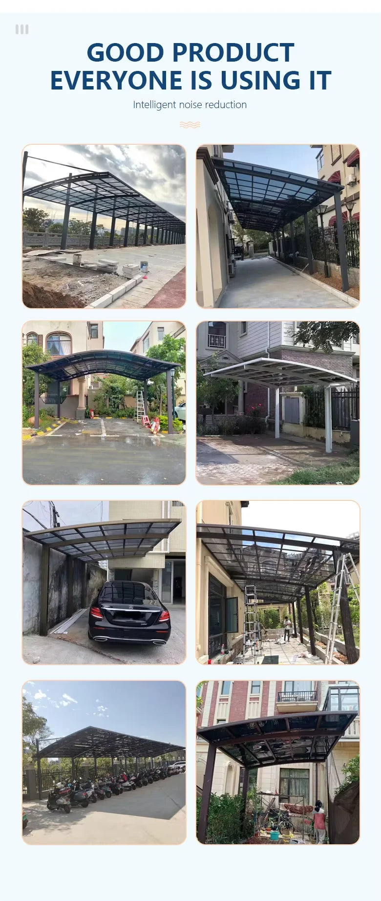 Home Villa Gazebos Garden Outdoor Canopy Tent Modern Custom Parking Shed Sunshade Awning Patio Pergola Aluminum Alloy Carport