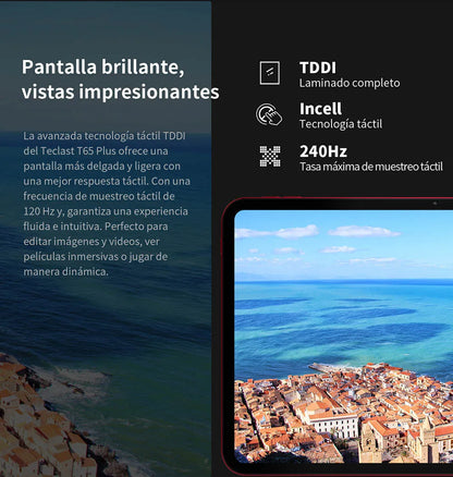 Teclast T65 Plus, 13.4" Tablet, 120Hz Maximum Display, Android 15, Max. 20GB RAM+256GB ROM, Helio G99, 8 cores, 1920x1200, 4G networks and calls, dual SIM card slots, 5G WiFi, GPS, 13MP+8MP