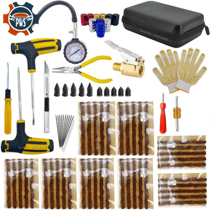 PWS Auto Tire Repair Kit Puncture Plug Tools Tyre Puncture Emergency for Universal Tire Strips Stiring Glue Repair Tool