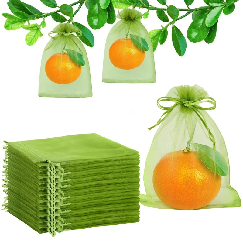 Reusable Drawstring Plant Protection Net Bags Garden Pest Proof Cover For Fruit Trees Vegetables Grapes Strawberries Berries