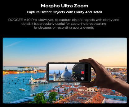 Global Version DOOGEE V40 Pro 5G Rugged Phone 6.78" Display 16GB+512GB Dimensity 7300 200MP AI Camera 8680mAh 33W Fast Charger