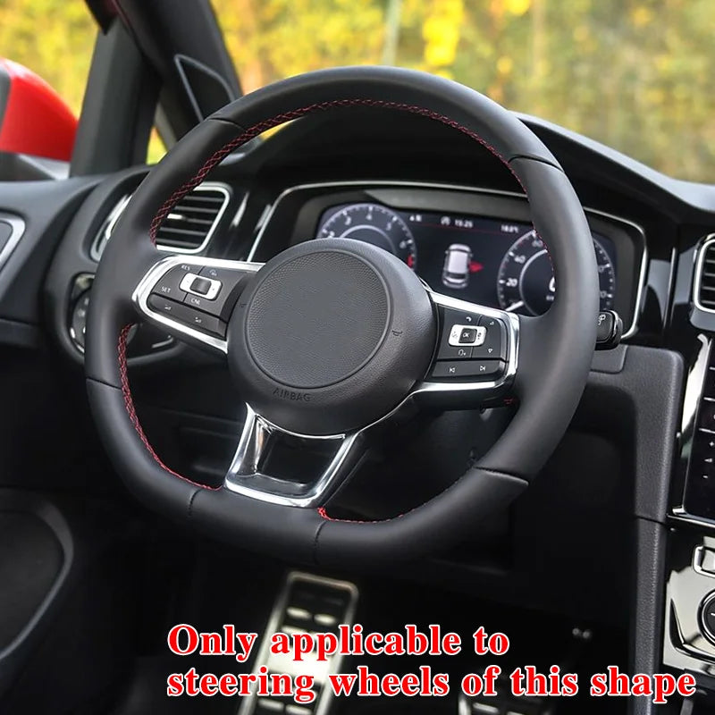 Carbon Fiber Steering Wheel Leather For Volkswagen Golf 7 7.5 GTI GTD GTE R 2013-2020 Polo GTI Tiguan Passat DSG