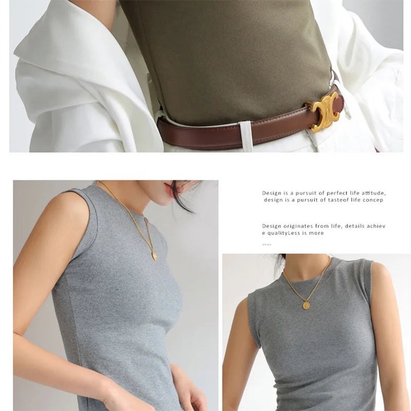 Camisole Vest for Women Cotton Round Neck Colourful Basic Sleeveless Undershirt Tops Tees with Coverage for Side Cleavage