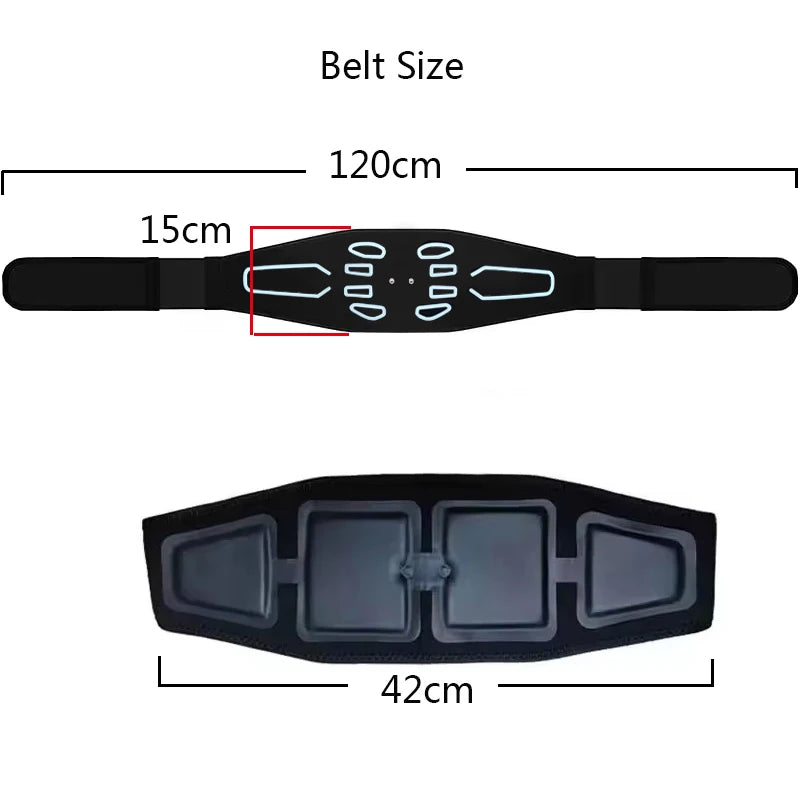 120cm Muscle Stimulator Muscle Toner Abdominal Toning Belt Abdominal Massager Smart Waist Belts USB Recharge Fitness Equipment