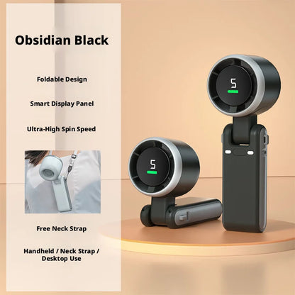 Hot Portable Handheld Fan High-speed Powerful USB RechargeableFans LED Display Essential For Summer Travel MINI  Fan