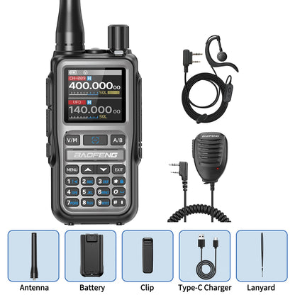 BAOFENG UV-5R Mini Walkie Talkie Full Band Bluetooth Programming Wireless Copy Frequency 999CH AM FM Type-C Long Range Ham Radio