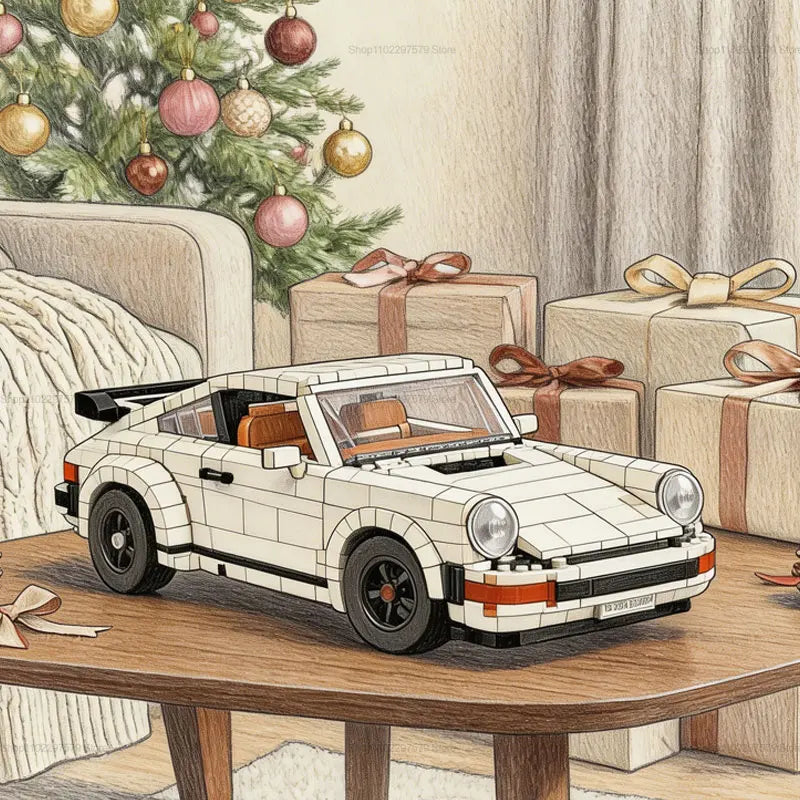 1458PCS 2-in-1 Collectible Classic Vintage Car Racing Sports Car Building Blocks Model STEM DIY Mechanical Assembly Brick Kit