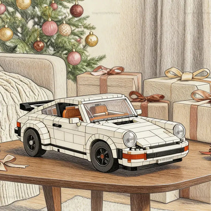 1458PCS 2-in-1 Collectible Classic Vintage Car Racing Sports Car Building Blocks Model STEM DIY Mechanical Assembly Brick Kit