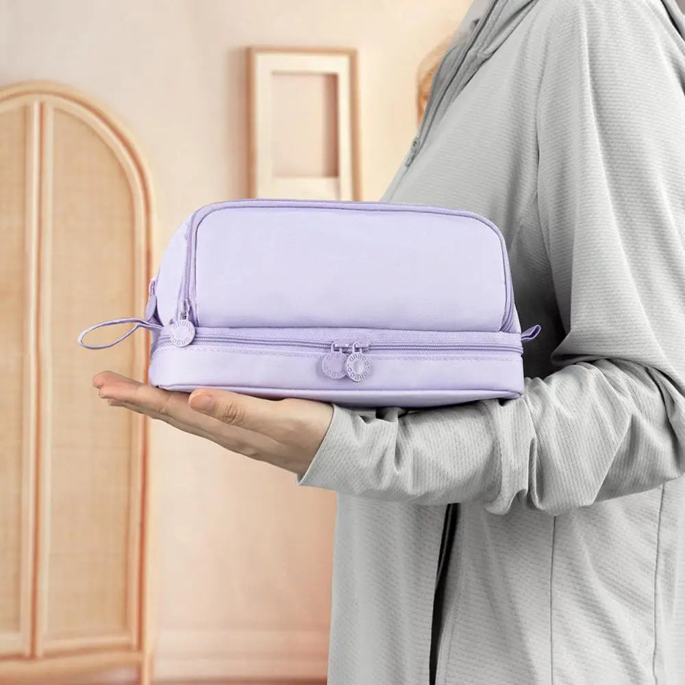 Macaron Color Large Capacity Pencil Case Multi Layer Compartments Eco Friendly Material Zipper Closure for School Storage Bag