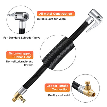 10/20/30/60cm Car Tire Air Inflat Extension Hose Motorcycle Tyre Inflation Tube Adapter Connector Hose Car Exterior Accessories