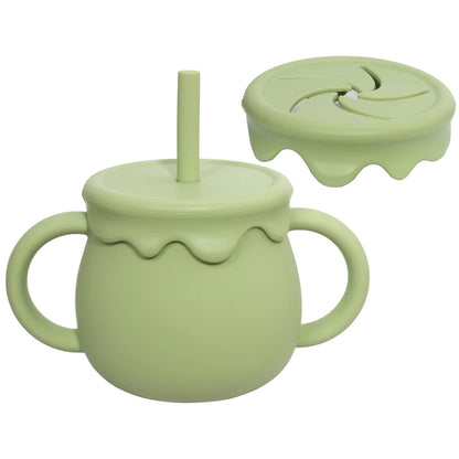 Baby Feeding Food Storage Box Snack Cup Portable Drinking Cup Infant Dual Purpose Sippy Cup Cover Band Newborn Accessories