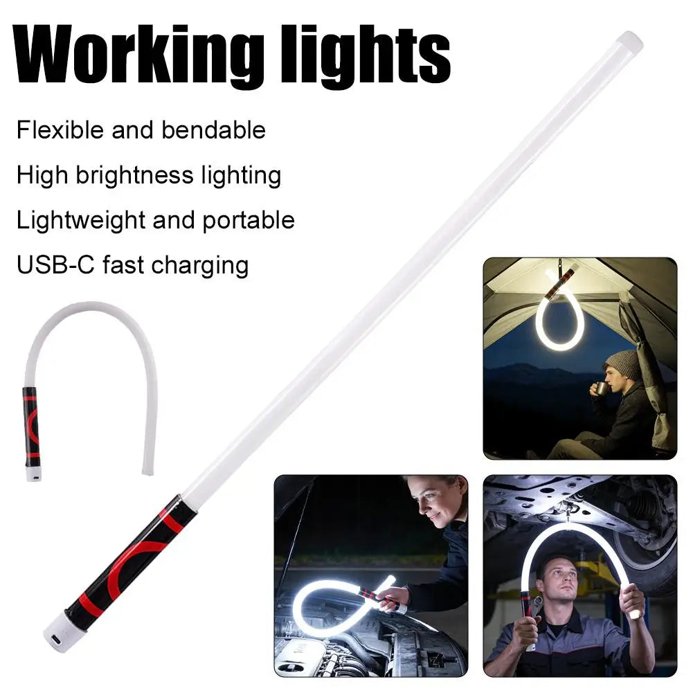 New 73cm Flexible Silicone LED Strip Light High Lumens LED Flashlight Stick Professional Work Light Portable Tool For Car Repair